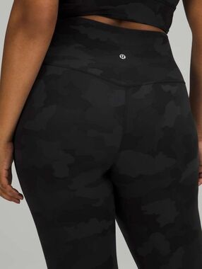 Lululemon Align Pant 25" Legging Women Size 12 Camo Black And Gray Crop W5DLXS